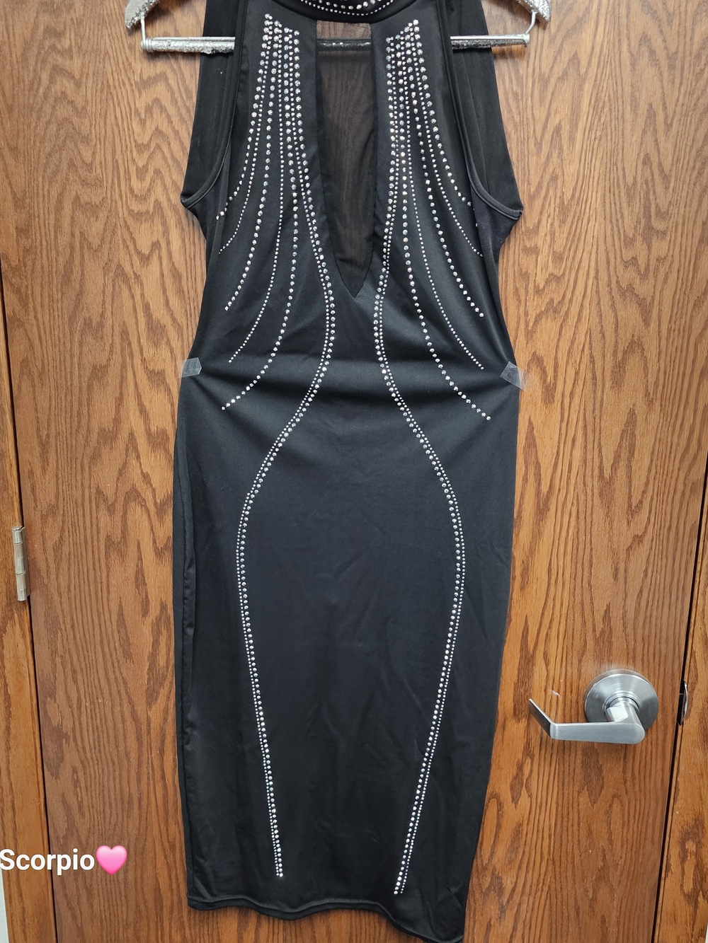 Scorpio Black Studded Midi Bodycon Dress
